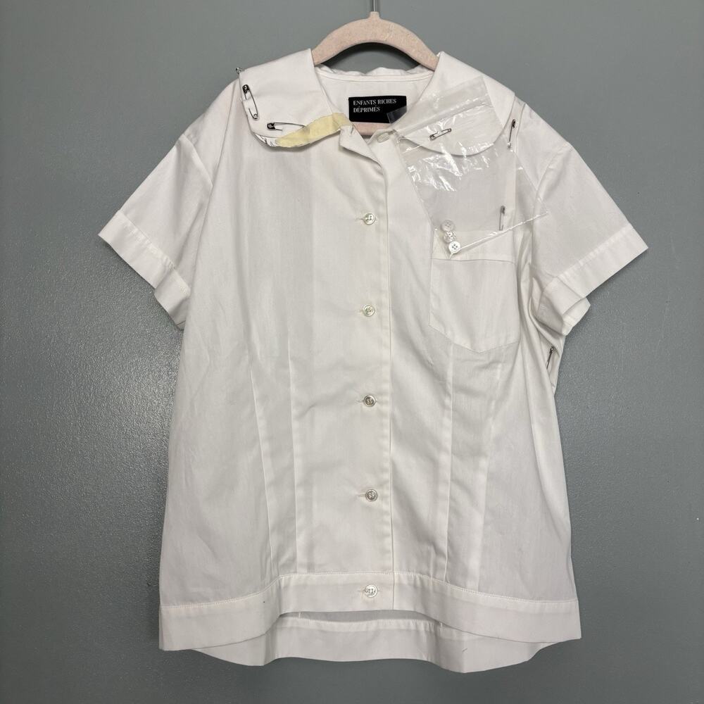 ÉNFANTS RICHES DEPRIMÉS Sample Women’s White Button Up Collar Shirt Incomplete S
